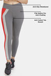 Zelocity Mid Rise High Quality Stretch Leggings - Grey Red — thumbnail 6